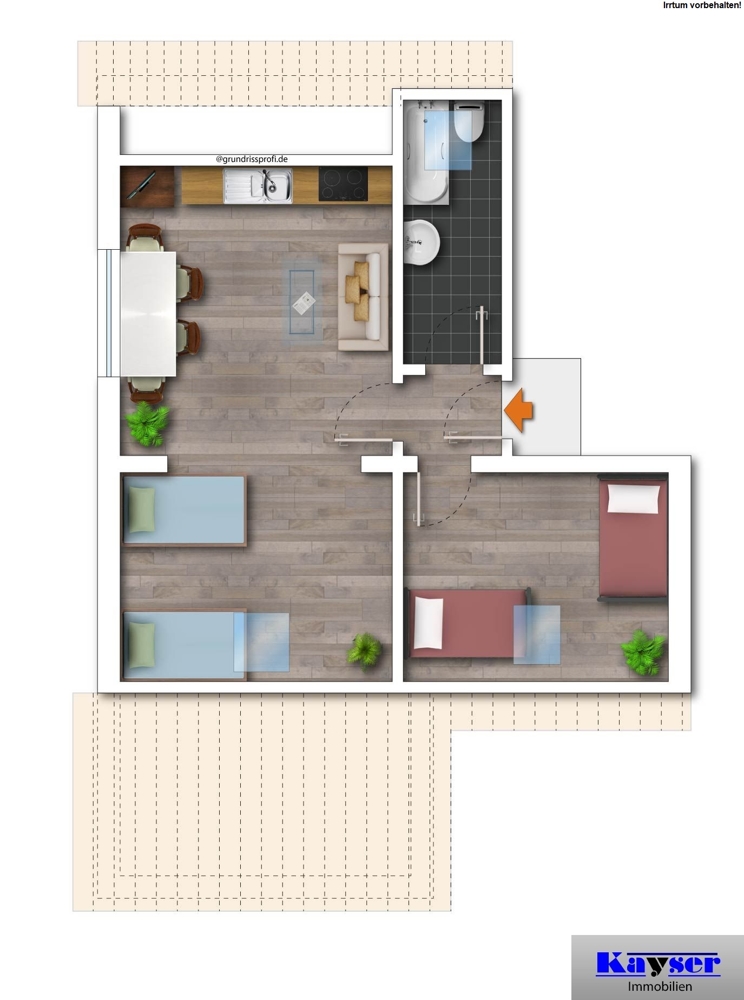 7865 Grundrissskizze Dachgeschosswohnung Norden