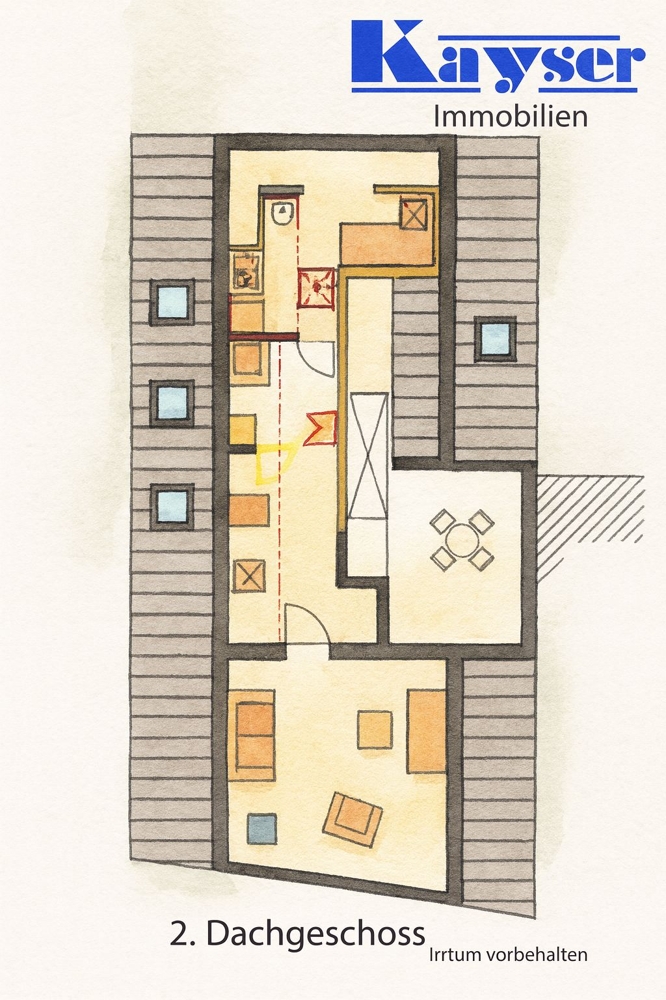 7955 Grundriss 2. DG Dachgeschosswohnung Norden