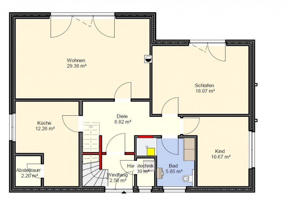 7973 Grundrissskizze Erdgeschosswohnung Norden