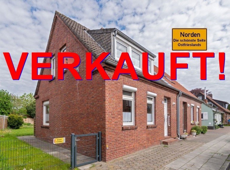 7846 Titelbild mit Ortsschild verkauft Norden Doppelhaush�lfte Ansprechende Doppelhaush�lfte mit gelungener Aufteilung im Kern der Stadt Norden!