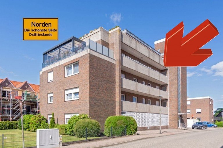 7986 Titelbild Norden Etagenwohnung Zentral gelegene Zwei-Zimmer-Wohnung mit Fahrstuhl und Balkon in Norden!