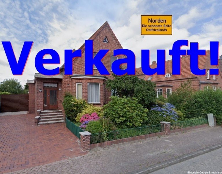 7862 Titelbild mit Ortsschild verkauft Norden Einfamilienhaus Repr�sentatives Einfamilienhaus mit kleinem Bedarf in einer der beliebtesten Wohnlagen Nordens!
