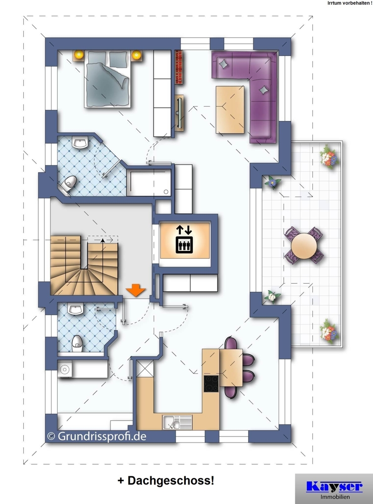 7683 Grundriss Penthousewohnung Norden