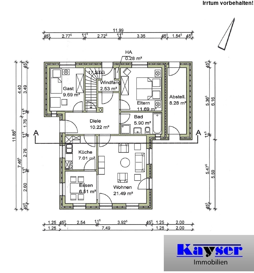7939 Grundriss EG Einfamilienhaus Norden