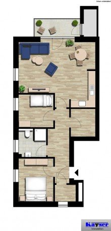 Grundrissskizze Neuwertige, in aufwendiger Bauweise erstellte 3-Zimmer-Wohnung m. Aufzug in beliebter Lage v. Norden