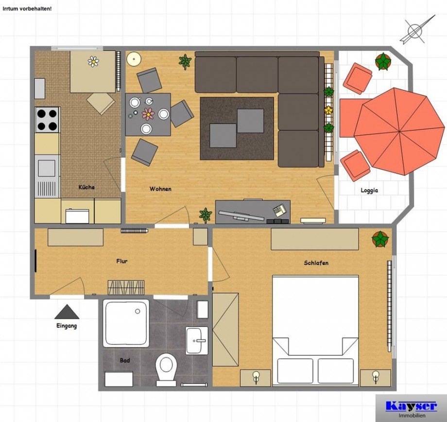 7848 Grundrissskizze Dachgeschosswohnung Norden